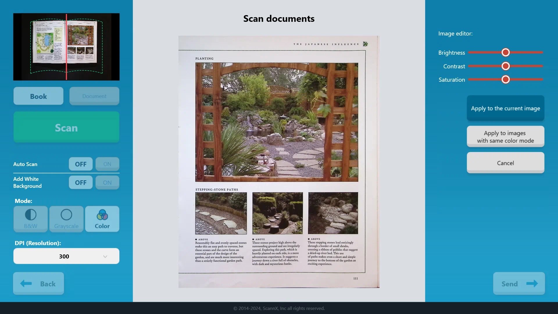ScannX ScanPerfect edit screen ScannX ScanPerfect edit screen
