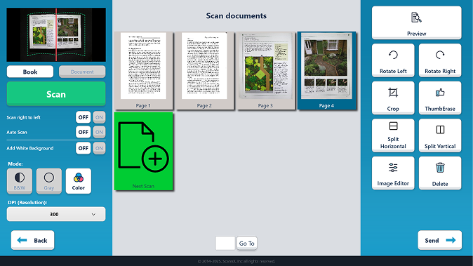 ScanPerfect Book Scanning Screen ScanPerfect Book Scanning Screen